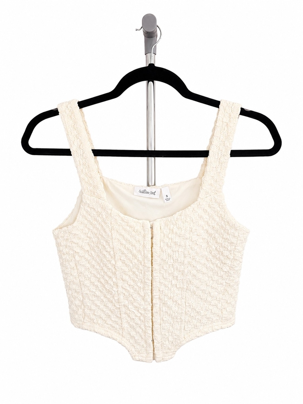 Willow & Root Cream Textured Corset Top